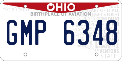 OH license plate GMP6348