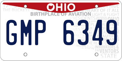 OH license plate GMP6349