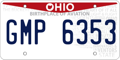 OH license plate GMP6353