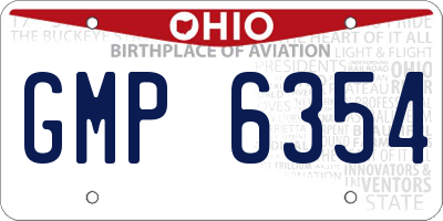 OH license plate GMP6354