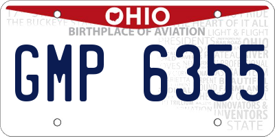 OH license plate GMP6355