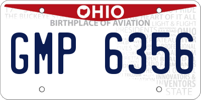 OH license plate GMP6356