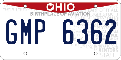 OH license plate GMP6362