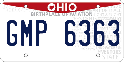 OH license plate GMP6363