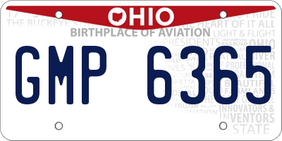 OH license plate GMP6365
