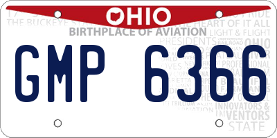 OH license plate GMP6366