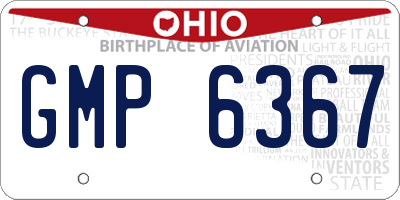OH license plate GMP6367
