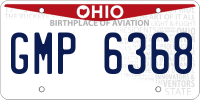 OH license plate GMP6368