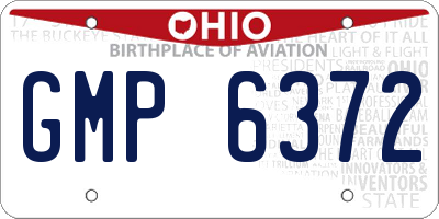 OH license plate GMP6372