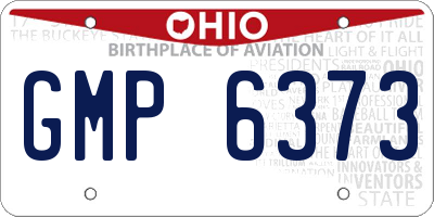 OH license plate GMP6373