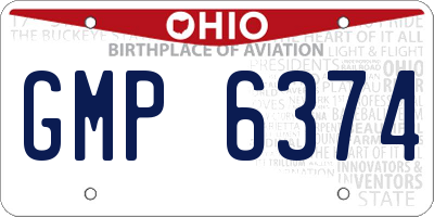 OH license plate GMP6374