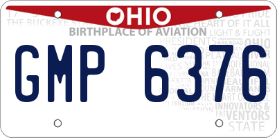 OH license plate GMP6376