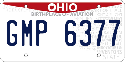 OH license plate GMP6377