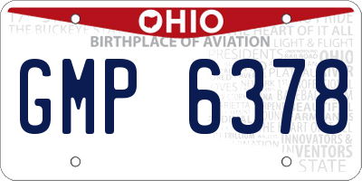 OH license plate GMP6378