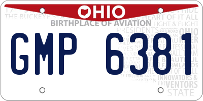 OH license plate GMP6381