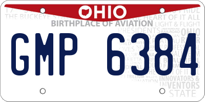 OH license plate GMP6384