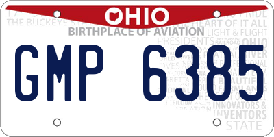 OH license plate GMP6385
