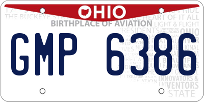 OH license plate GMP6386