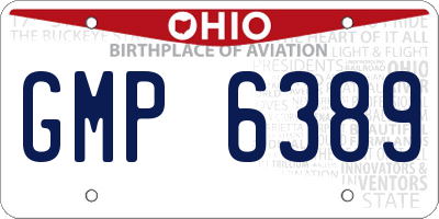OH license plate GMP6389