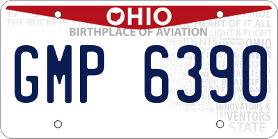 OH license plate GMP6390