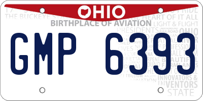 OH license plate GMP6393