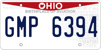 OH license plate GMP6394