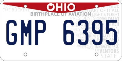OH license plate GMP6395