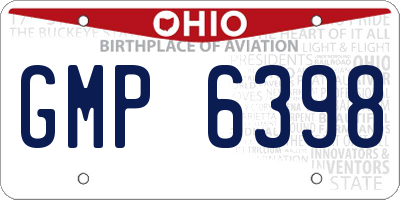 OH license plate GMP6398