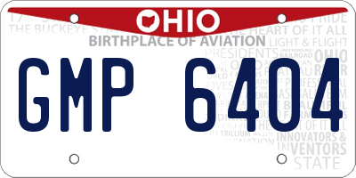 OH license plate GMP6404