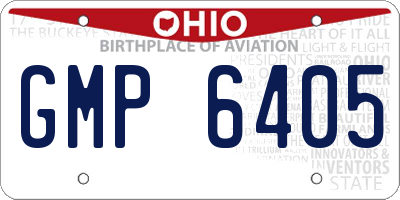OH license plate GMP6405