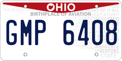 OH license plate GMP6408