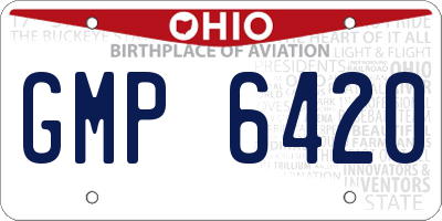 OH license plate GMP6420