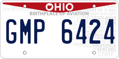 OH license plate GMP6424