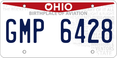 OH license plate GMP6428