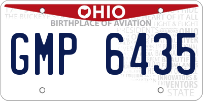 OH license plate GMP6435