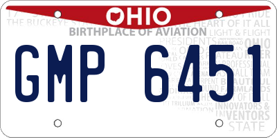 OH license plate GMP6451