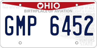 OH license plate GMP6452