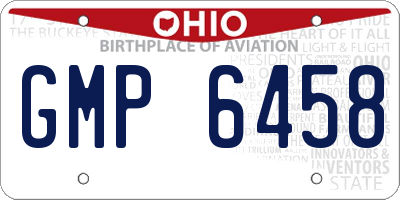 OH license plate GMP6458