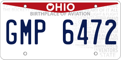 OH license plate GMP6472