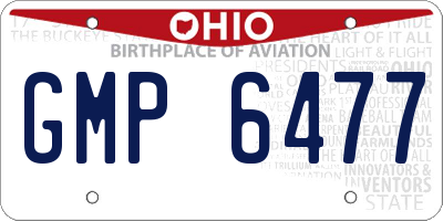 OH license plate GMP6477