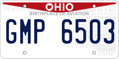 OH license plate GMP6503