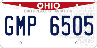OH license plate GMP6505