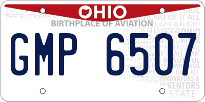 OH license plate GMP6507