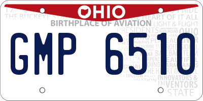 OH license plate GMP6510