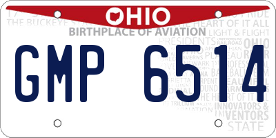 OH license plate GMP6514
