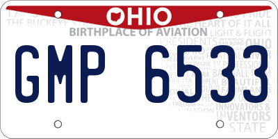 OH license plate GMP6533
