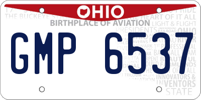 OH license plate GMP6537