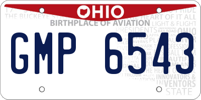 OH license plate GMP6543