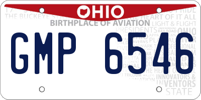OH license plate GMP6546