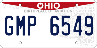 OH license plate GMP6549